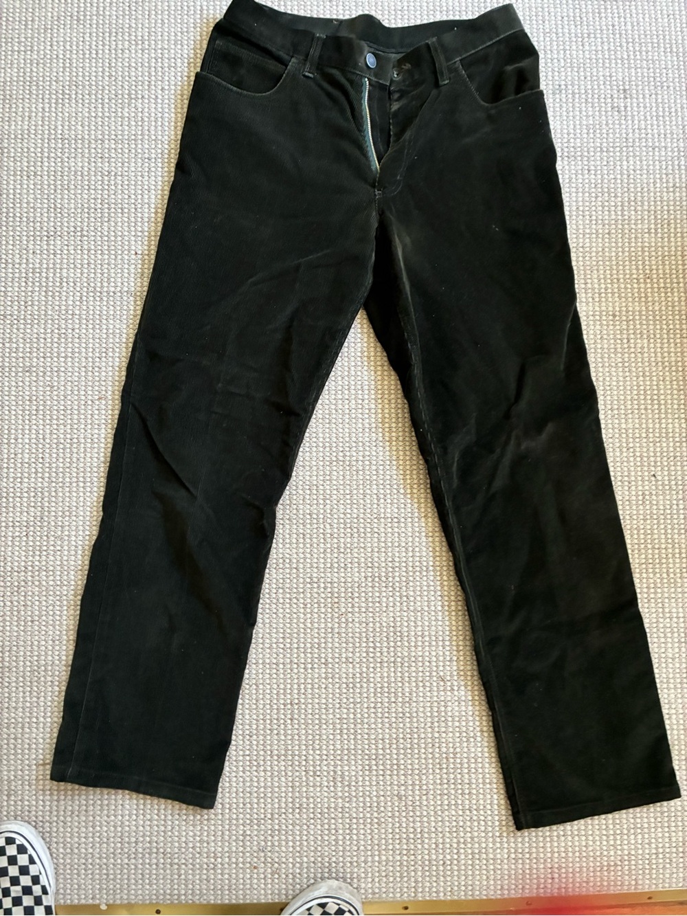 Loro Piana Black Corduroy Pants - Straight Leg